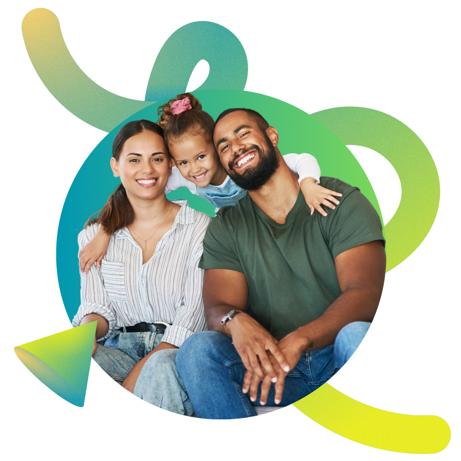 Happy family sitting together on a couch and smiling at the camera, portraying a warm, united home environment - Light Side Wellness Co.